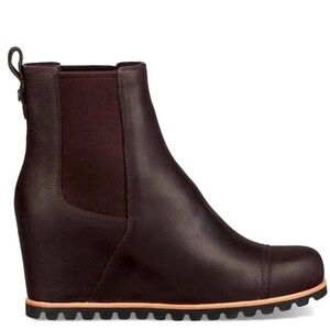 Ugg Pax Wedge Boot Stout Size 7.5 Womens Winter Fall Boot Brown Leather